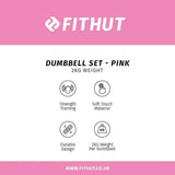 FitHut Twin Pack 2kg Dumbbell - Pink