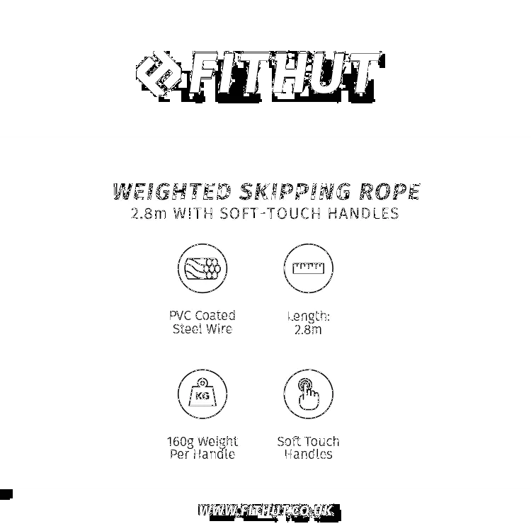 FitHut Weighted Skipping Rope - Black