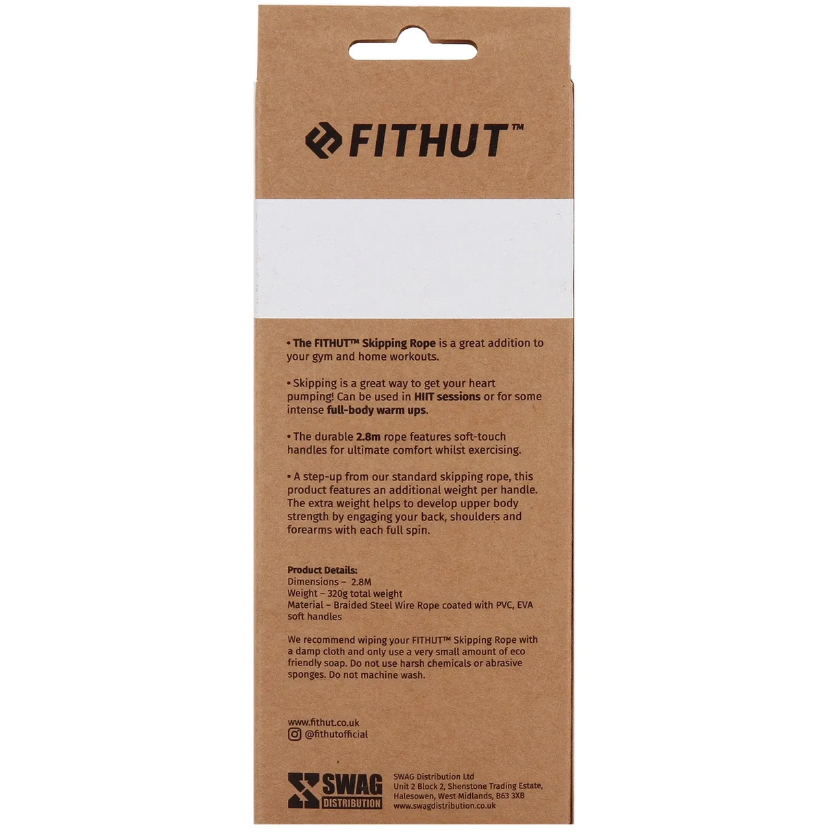 FitHut Weighted Skipping Rope - Black