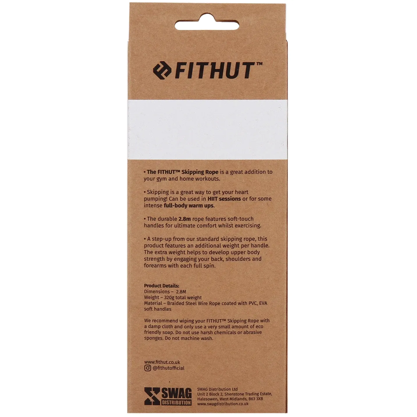 FitHut Weighted Skipping Rope - Black