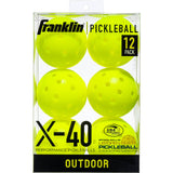 Franklin Outdoor X-40 Pickleball Vellum 12pk - Optic Yellow