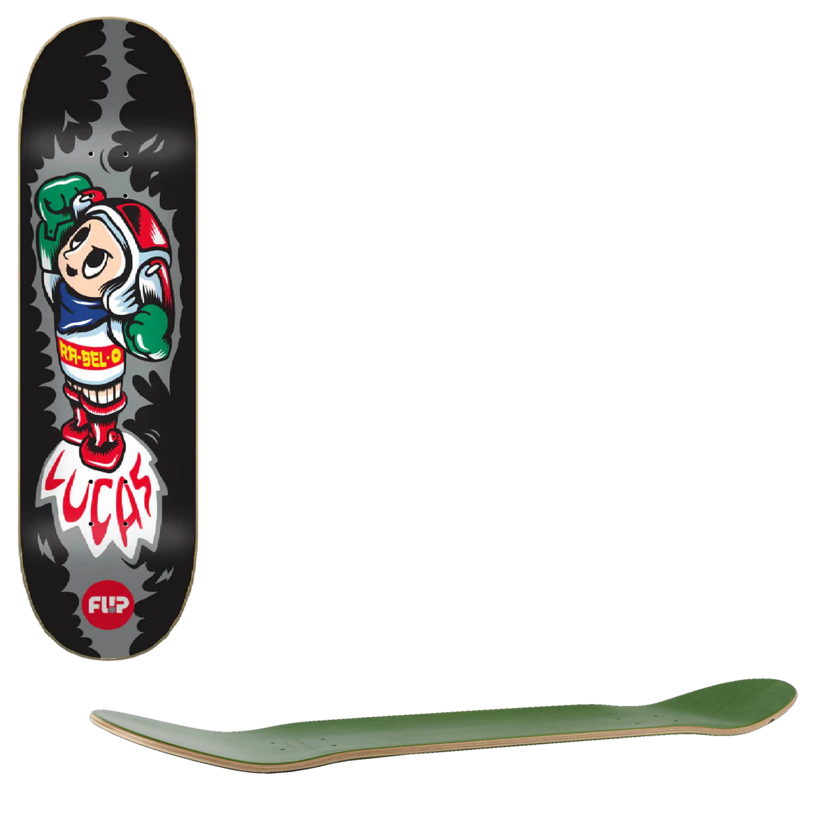 Flip Rabelo Tin Toys Skateboard Deck - 8.25''