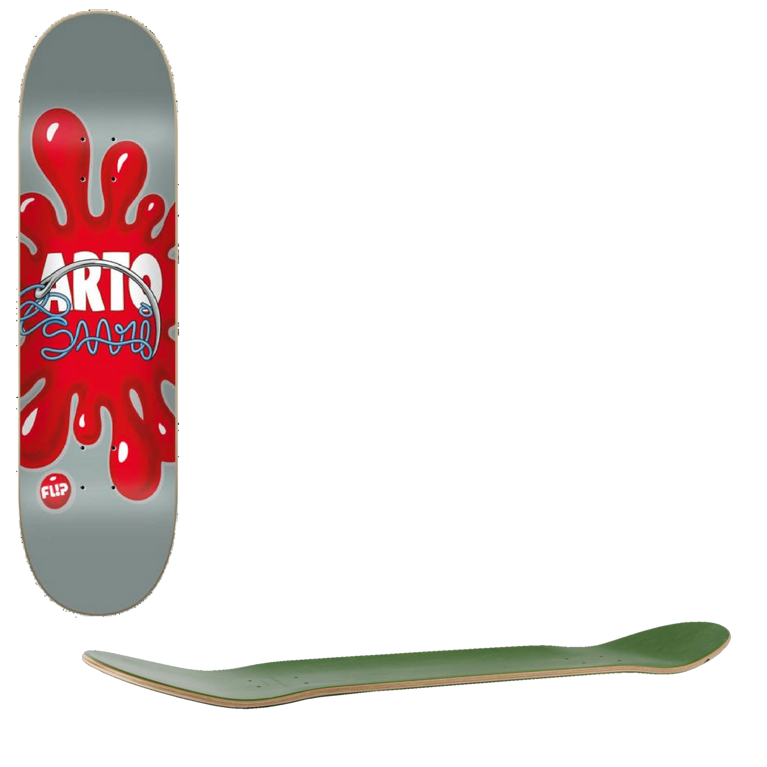 Flip Saari Splat Skateboard Deck - Grey 8.25''