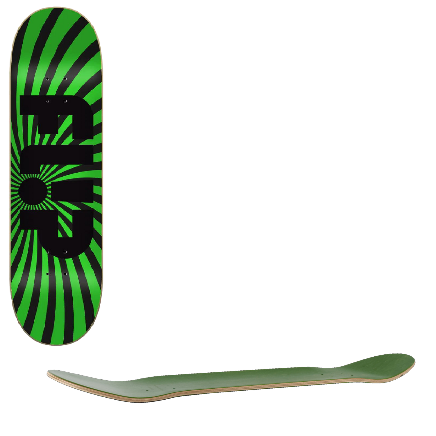 Flip Spiral Skateboard Deck - Green 8''