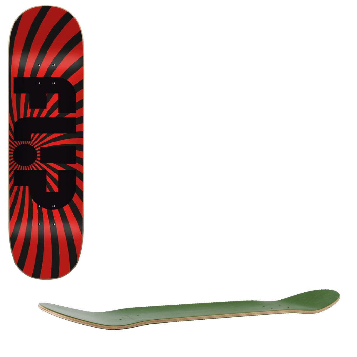 Flip Spiral Skateboard Deck - Red 8.5''