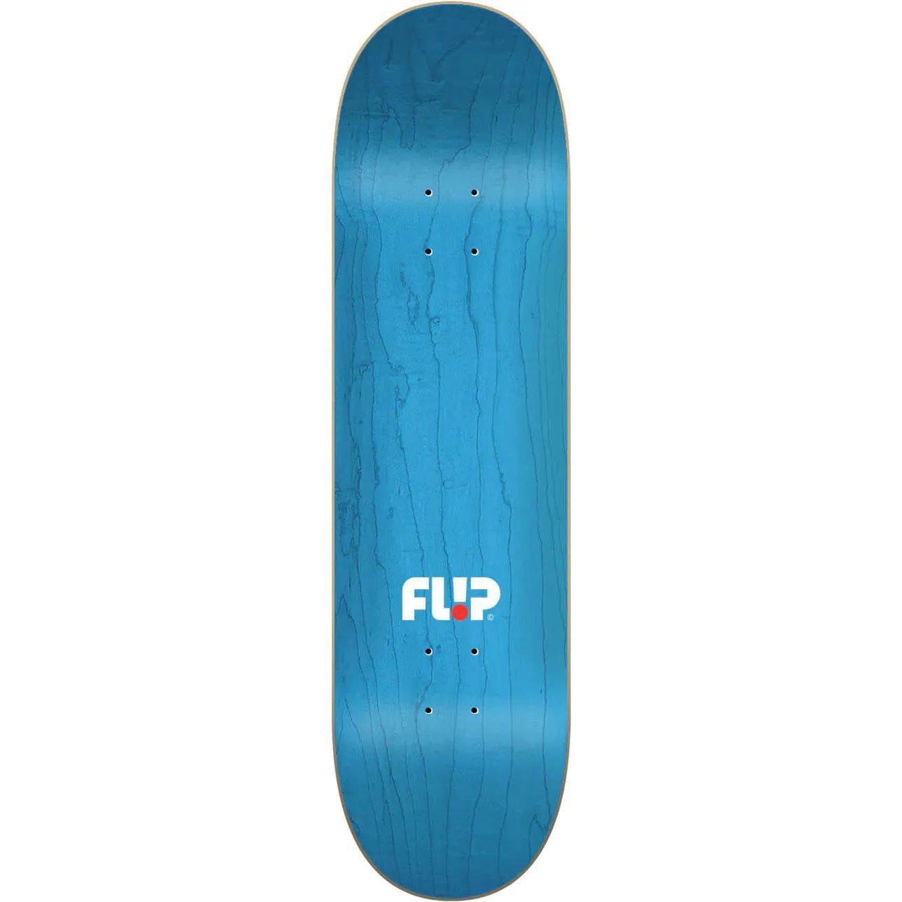Flip Team Outlined Skateboard Deck - White 7.81''