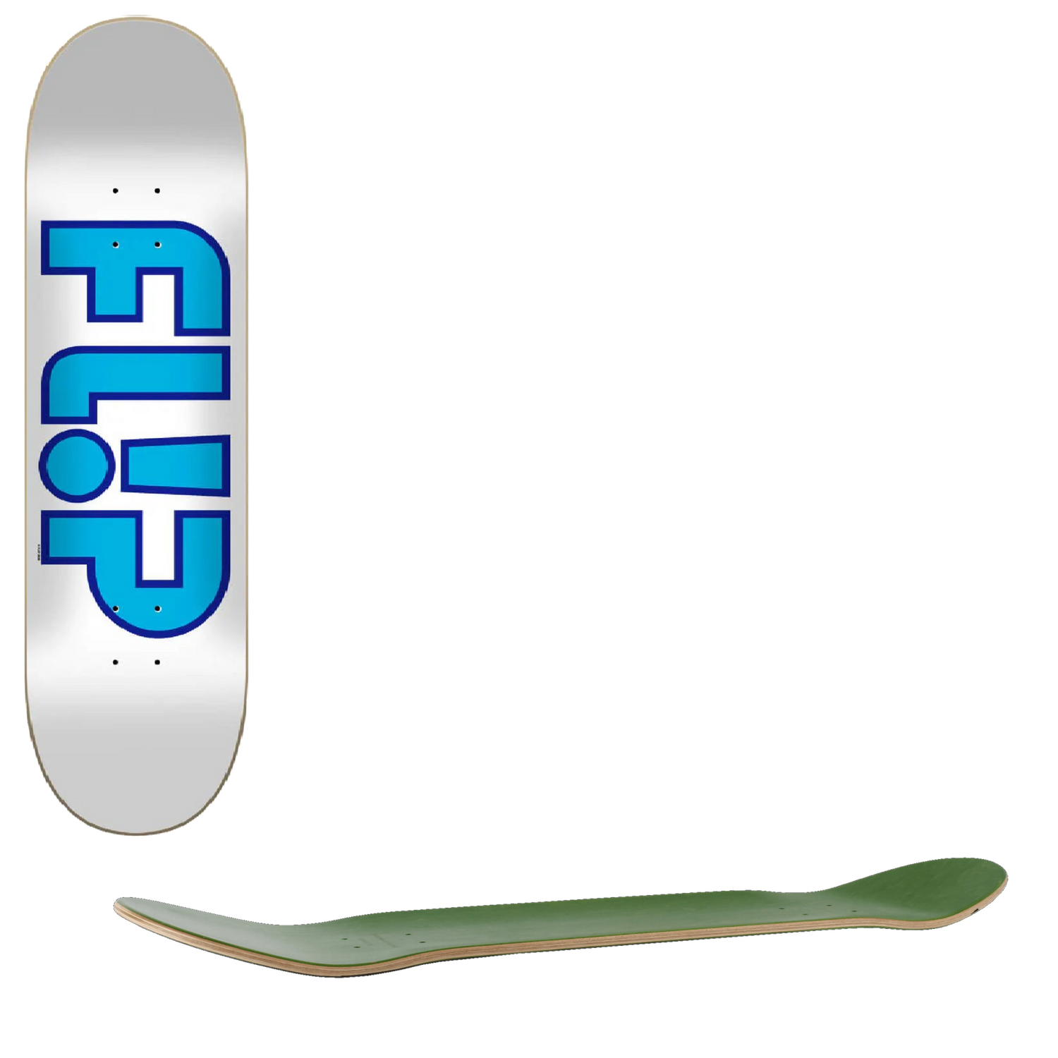 Flip Team Outlined Skateboard Deck - White 7.81''