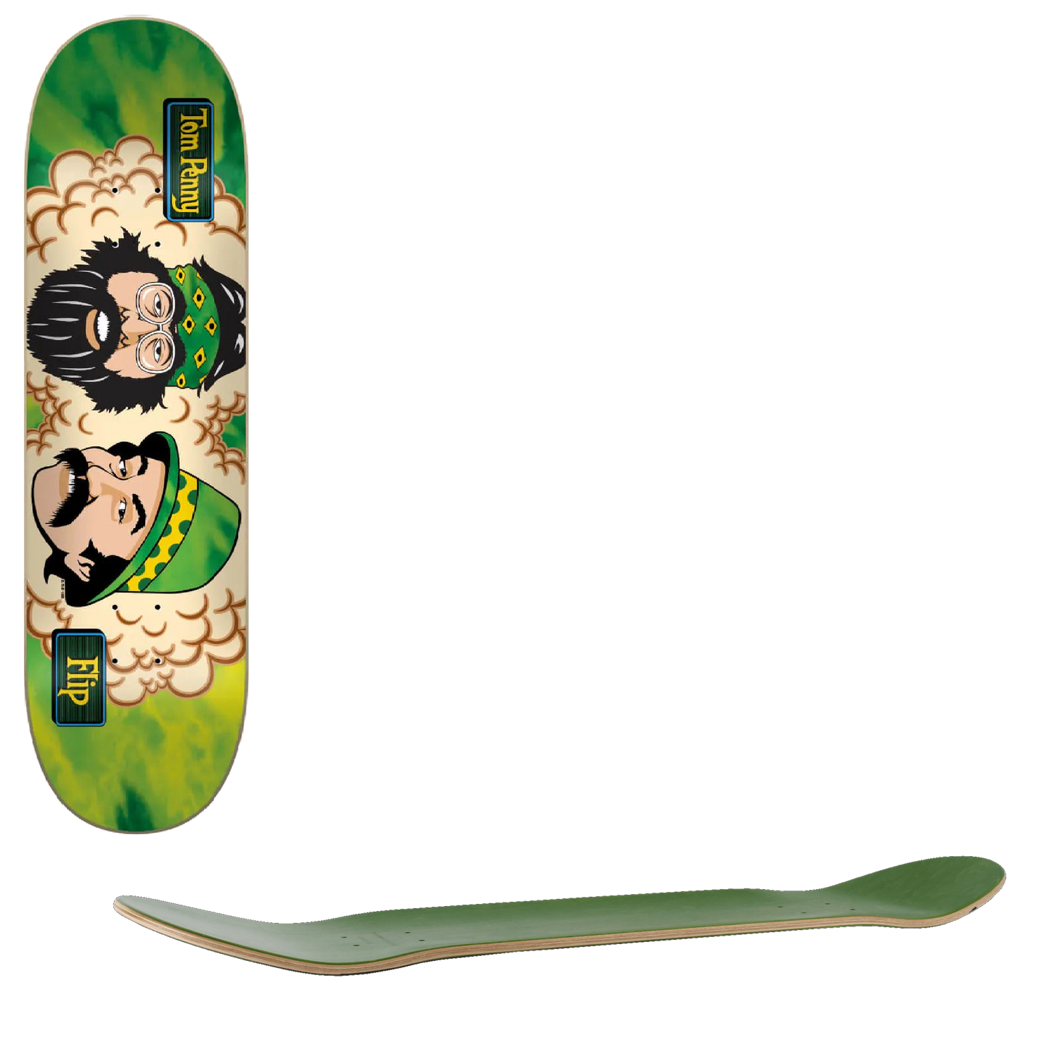 Flip Tom Friends Skateboard Deck - Green Room 8.25''