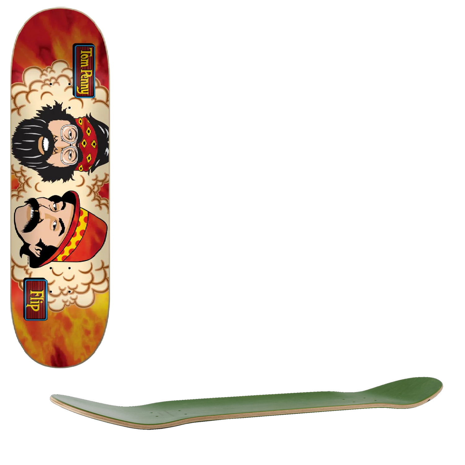 Flip Tom Friends Skateboard Deck - Orange Sunshine 8''