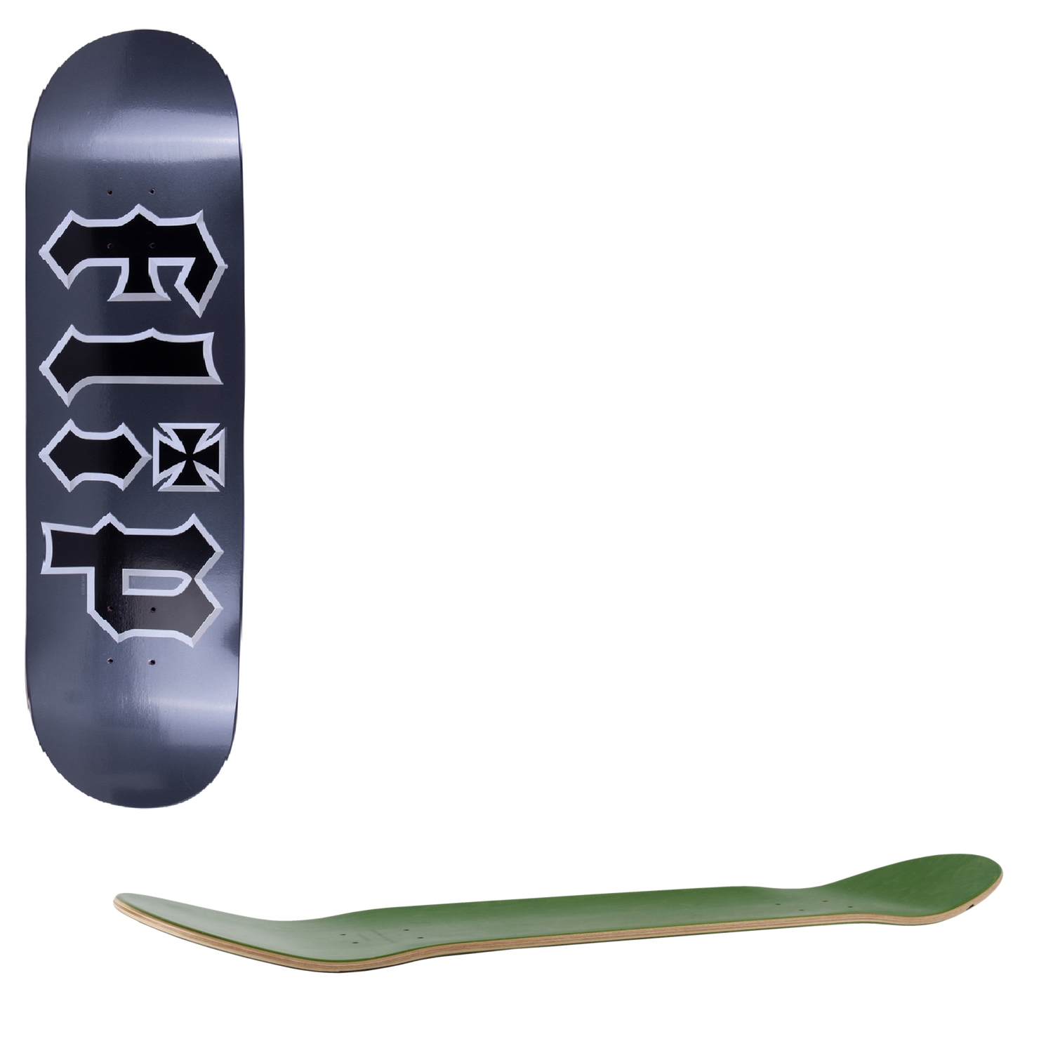 Flip HKD Metal Head Skateboard Deck - Black 8.25"