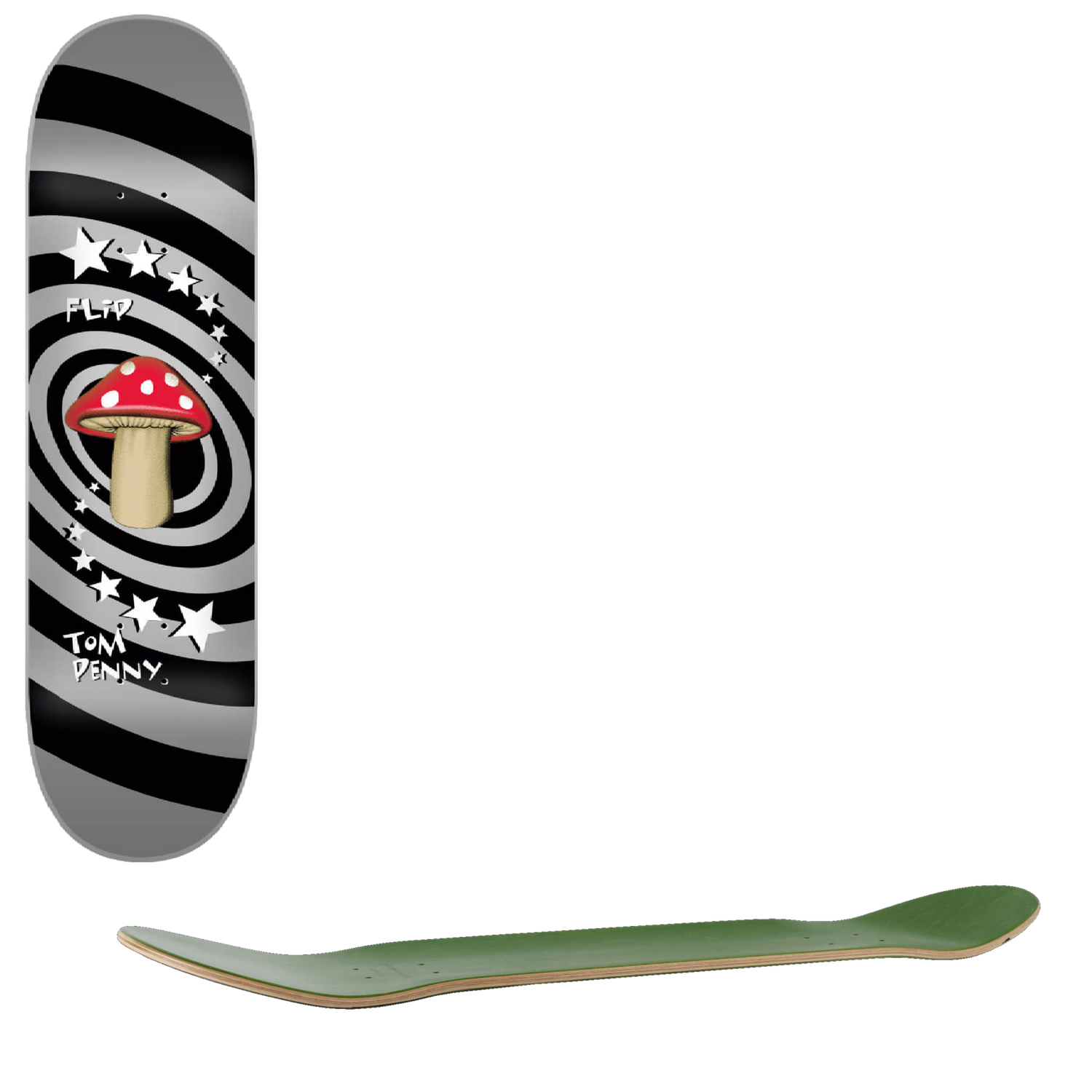 Flip Mushroom Penny Skateboard Deck - Silver 8''