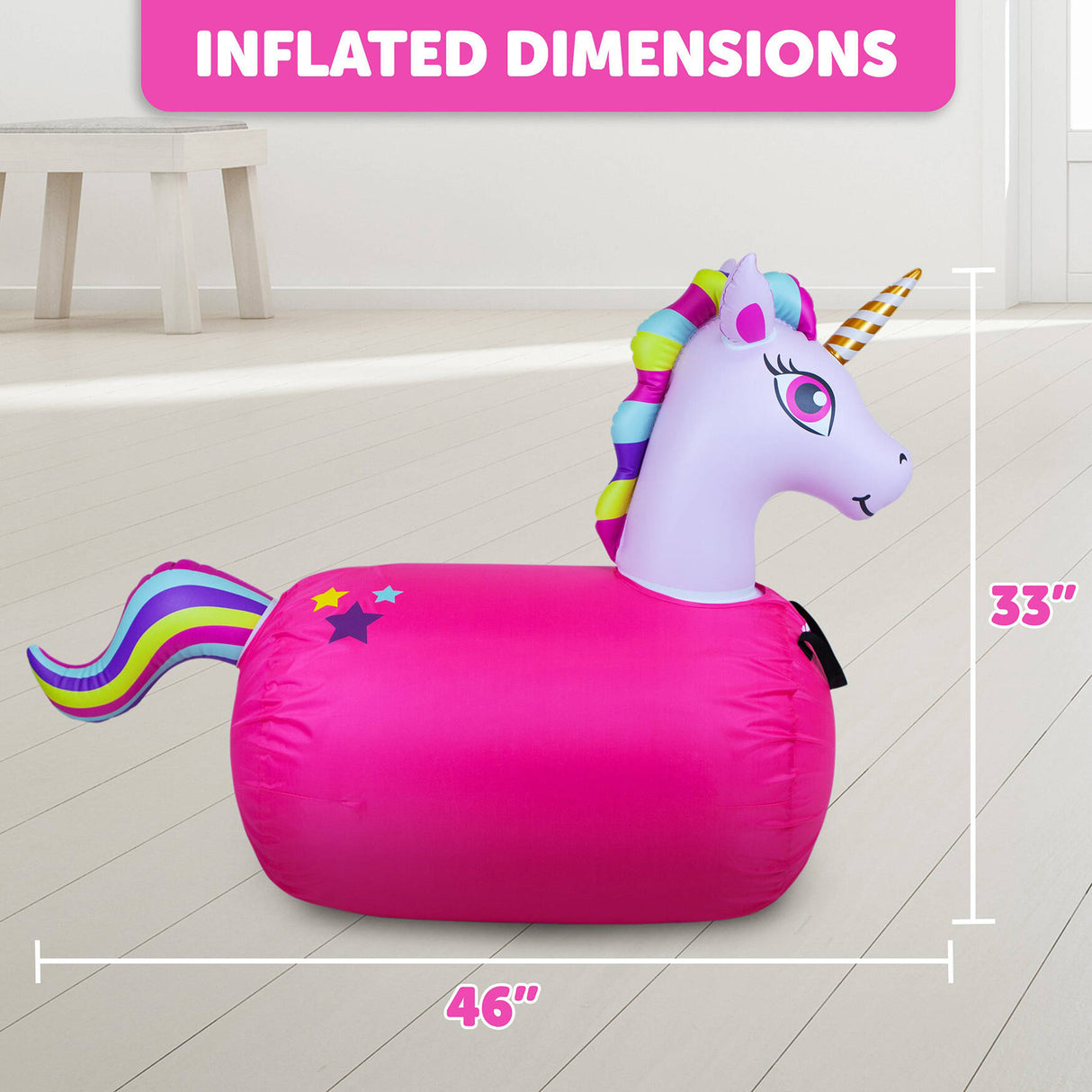 Flybar Large Ride On Bouncer - Unicorn