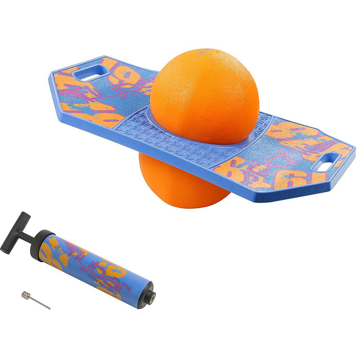 Flybar Pogo Ball Trick Board & Pump - Blue Dawn
