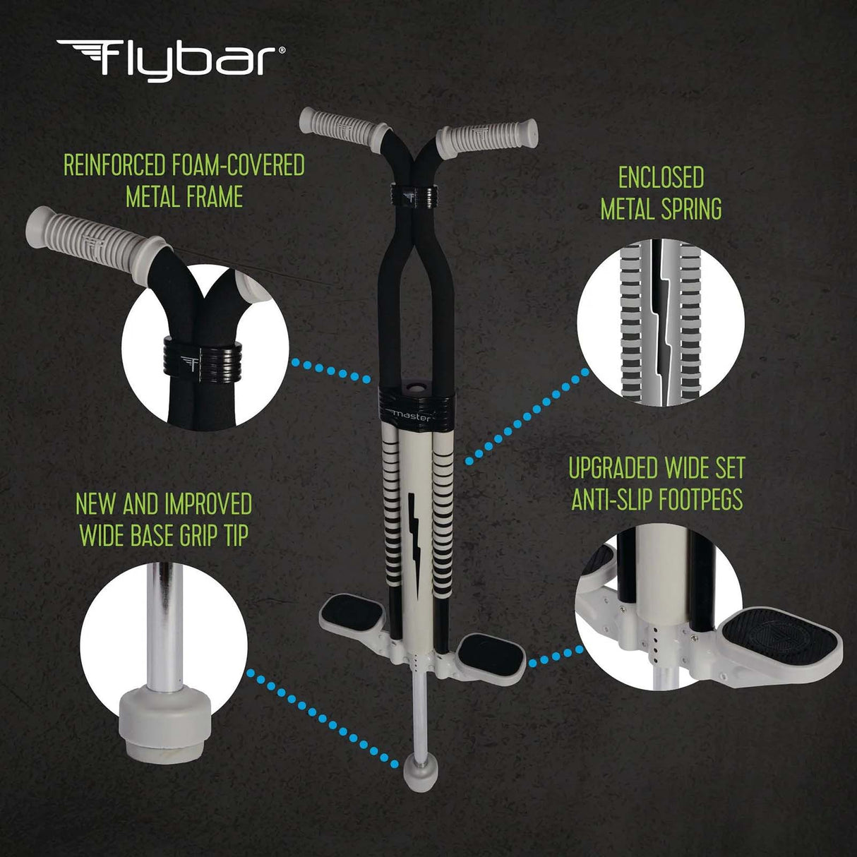Flybar Master Pogo Stick - Black Lightning Bolt