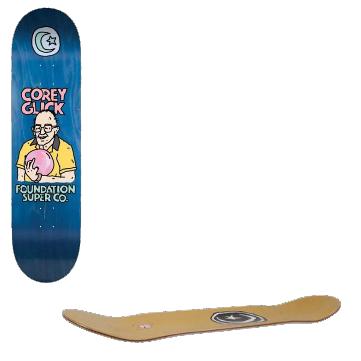 Foundation Old Guys Skateboard Deck - Glick 8.38''