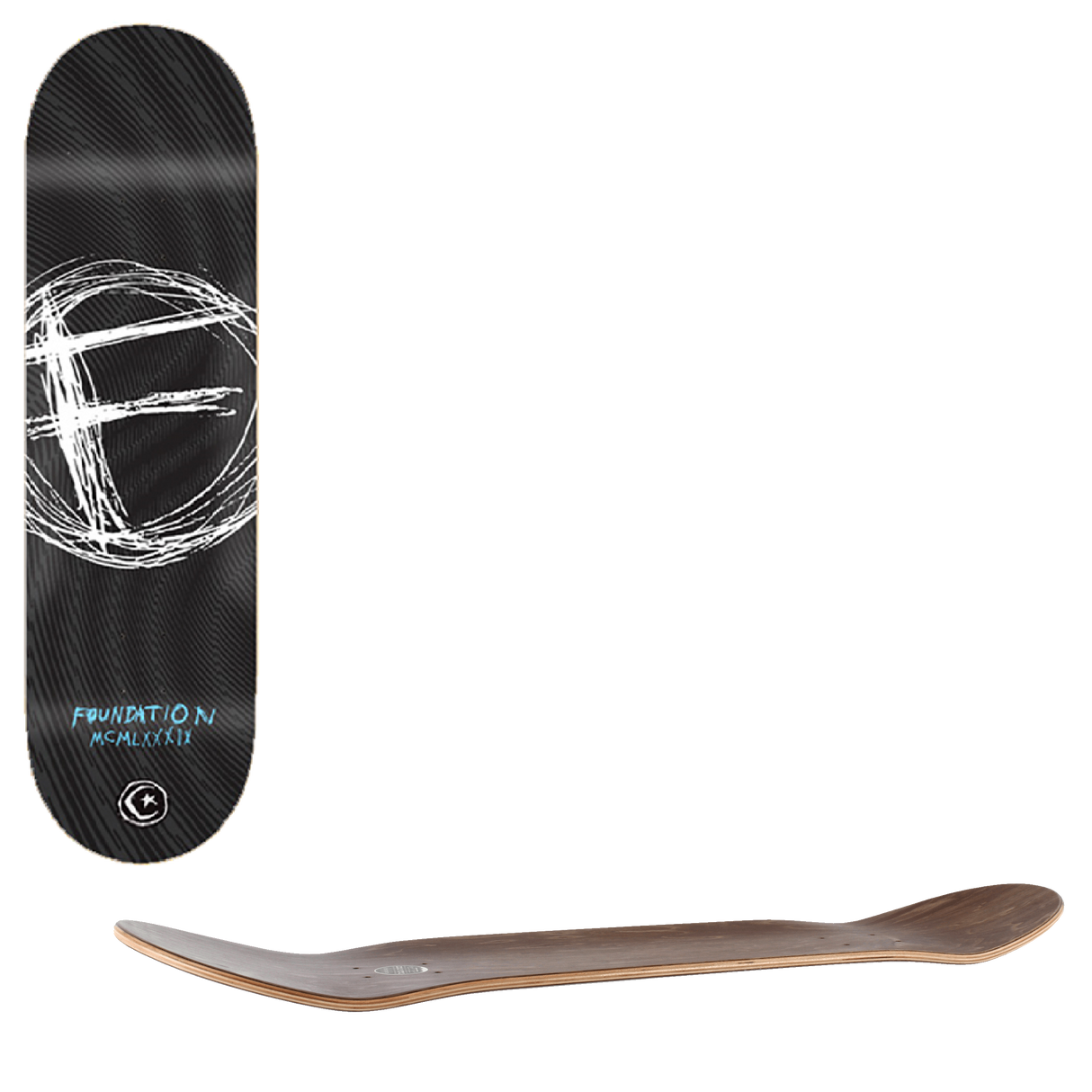 Foundation Swank F Skateboard Deck - Black 8.25"