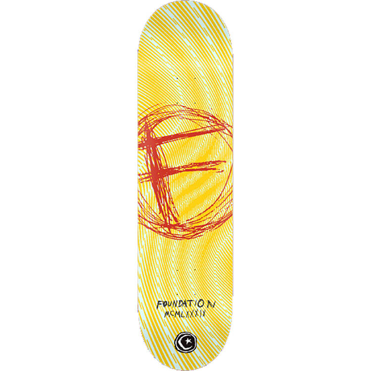 Foundation Swank F Skateboard Deck - Yellow 8.5"