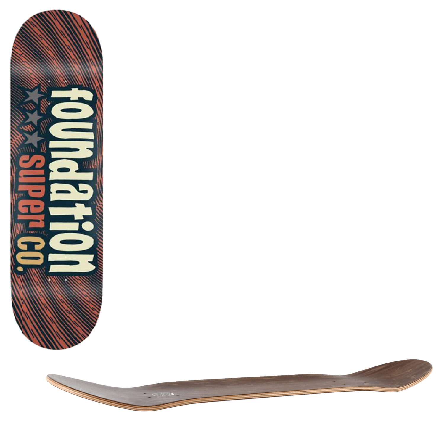 Foundation 3 Star Skateboard Deck - Tan 8.13"