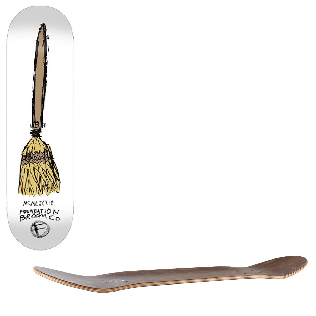 Foundation Broom Co. Skateboard Deck - 8.38"