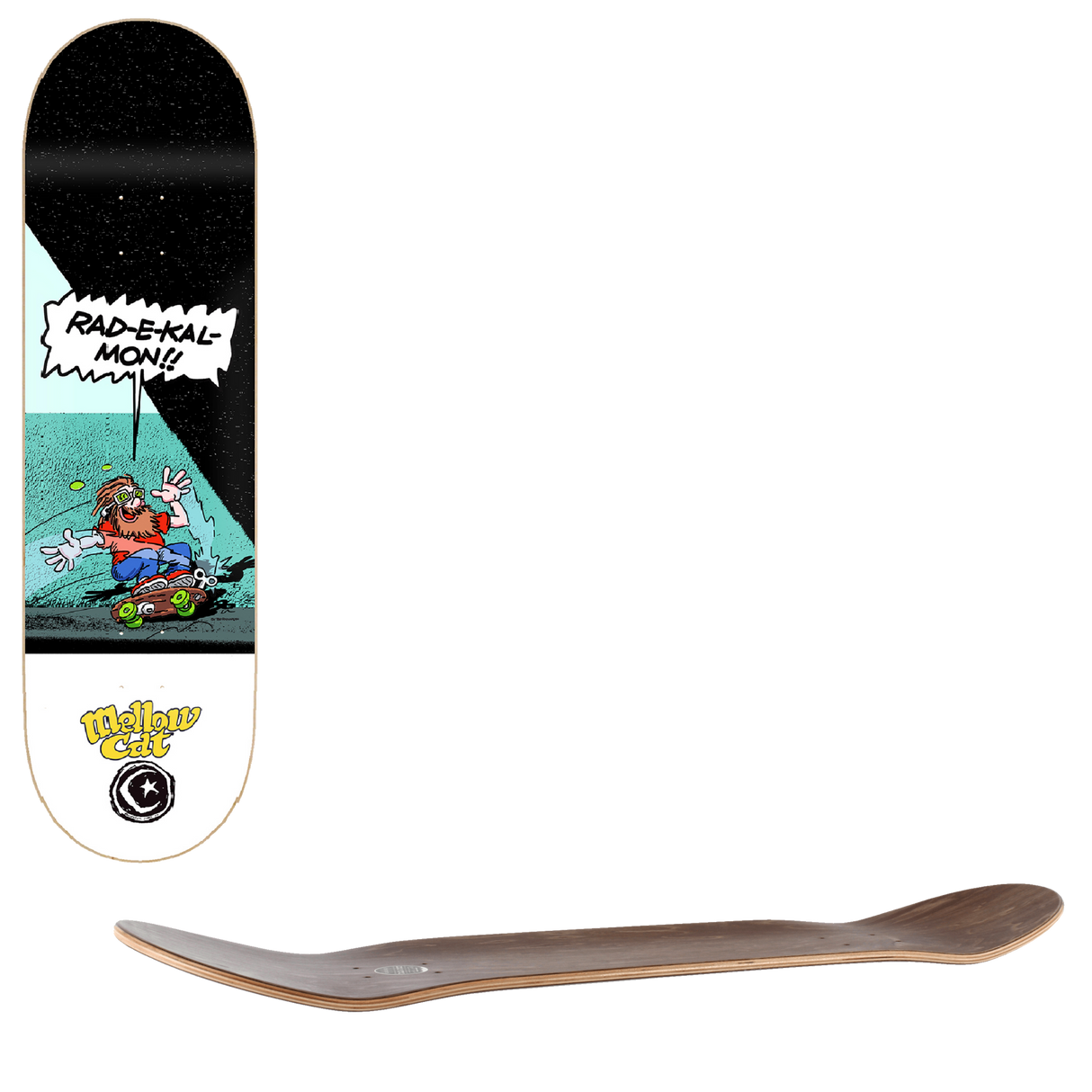 Foundation Push Mellow Cat Skateboard Deck - 8"