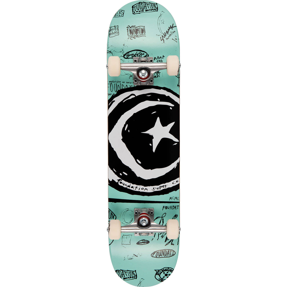 Foundation Star & Moon Doodle Complete Skateboard - 7.75"