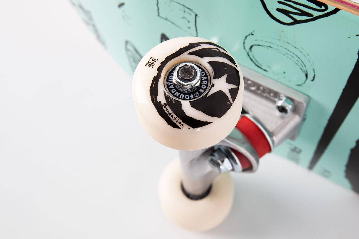Foundation Star & Moon Doodle Complete Skateboard - 7.75"