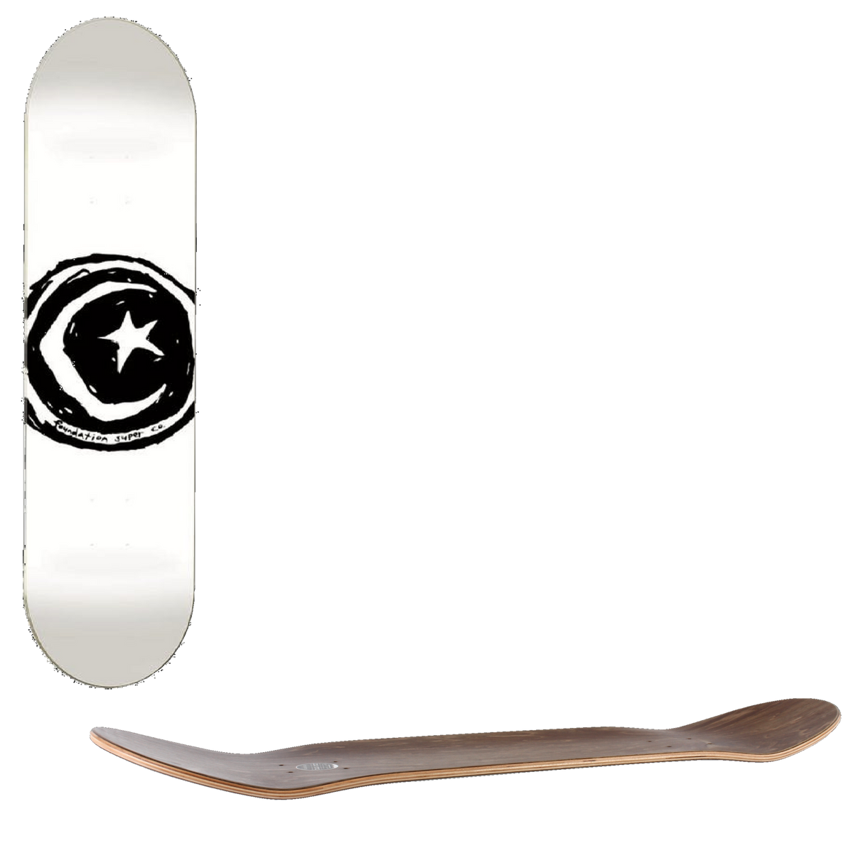 Foundation Star & Moon Skateboard Deck - White 8.5''