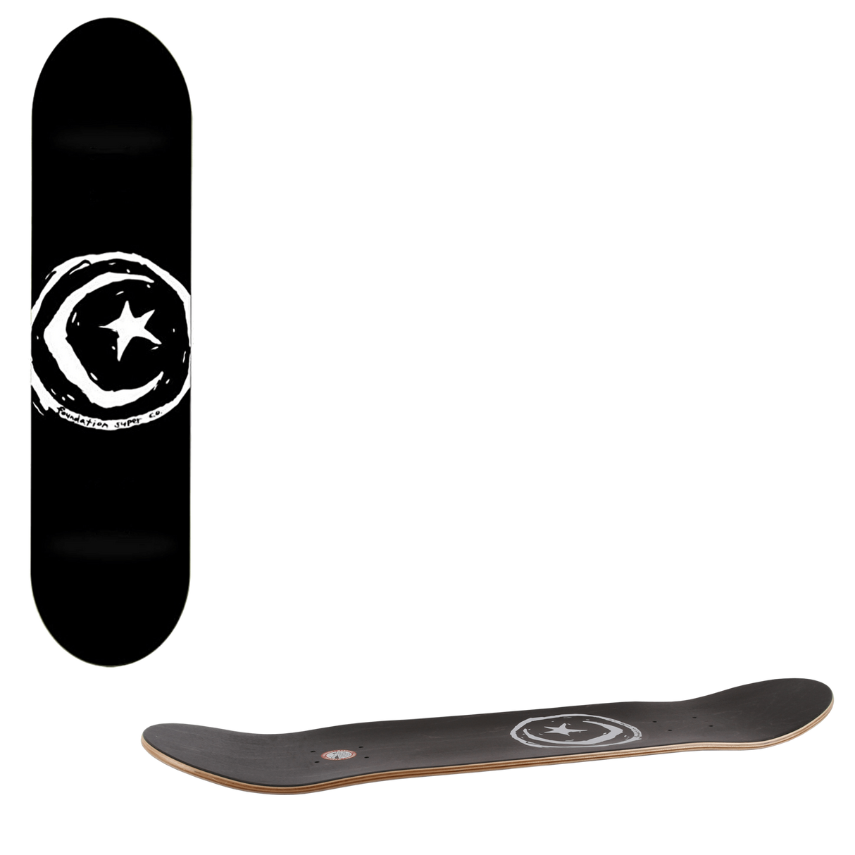 Foundation Star & Moon Skateboard Deck - Black 8''
