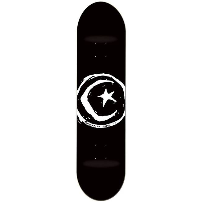 Foundation Star &amp; Moon Skateboard Deck - Black 8.375`