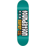 Foundation 3 Star Skateboard Deck - Teal 7.88''