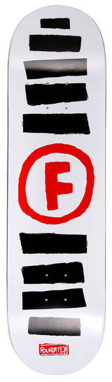 Foundation Doodle Stripe Skateboard Deck - White 8.5''