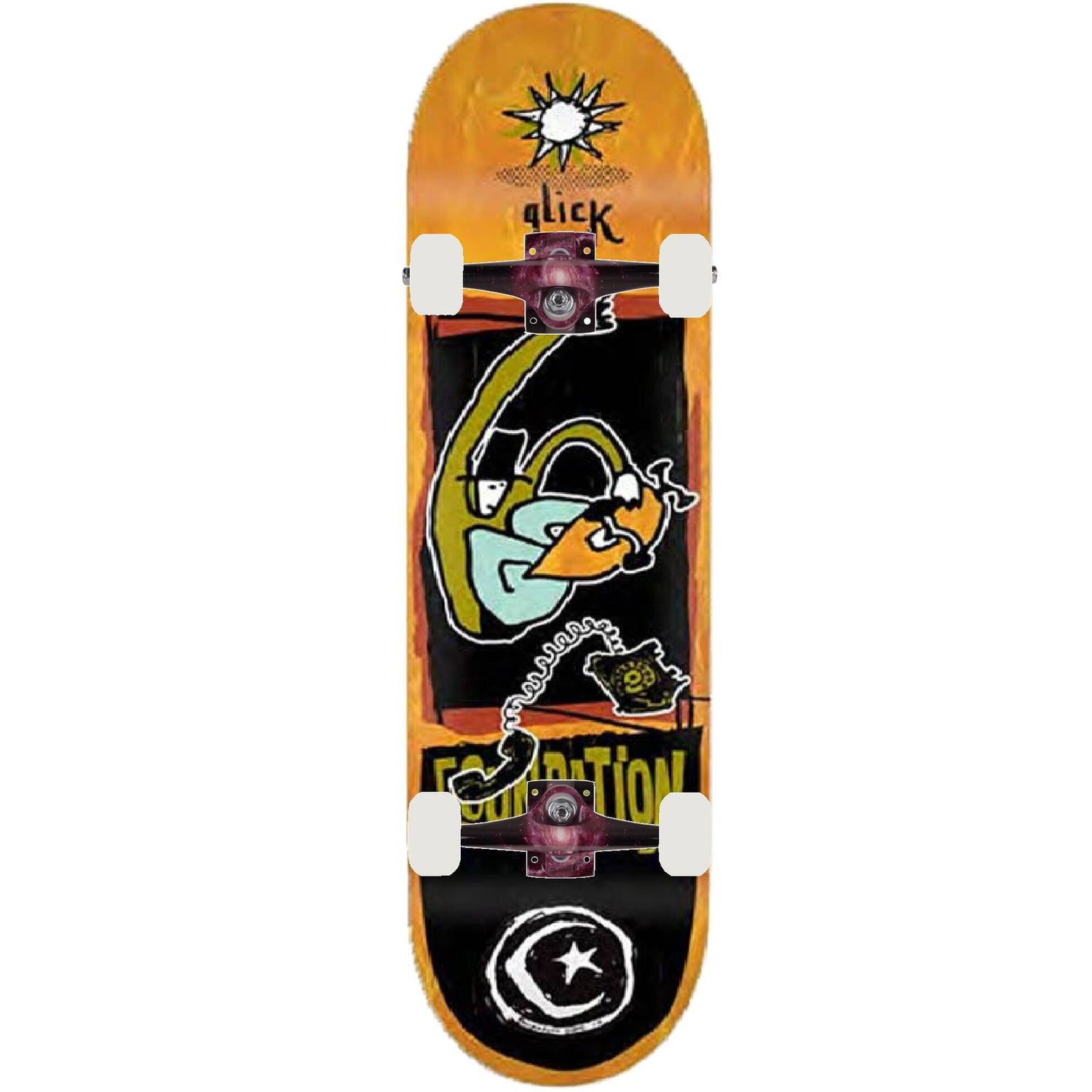 Foundation Phone Call Custom Skateboard - Orange 8.5"