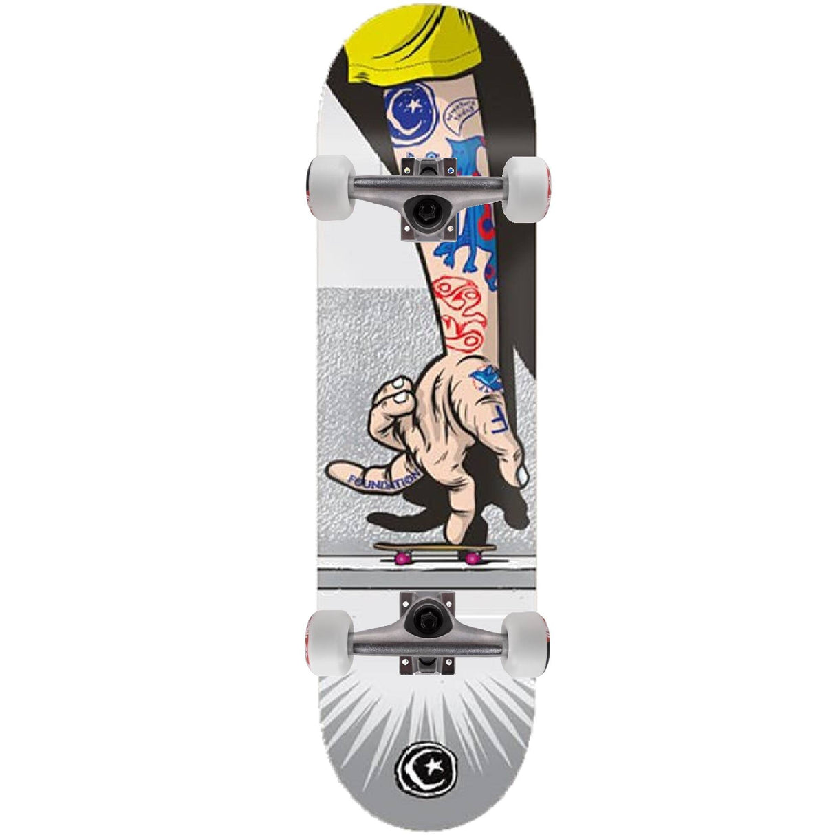 Foundation Push Bratrud Custom Skateboard - Grey/Multi 8.38"