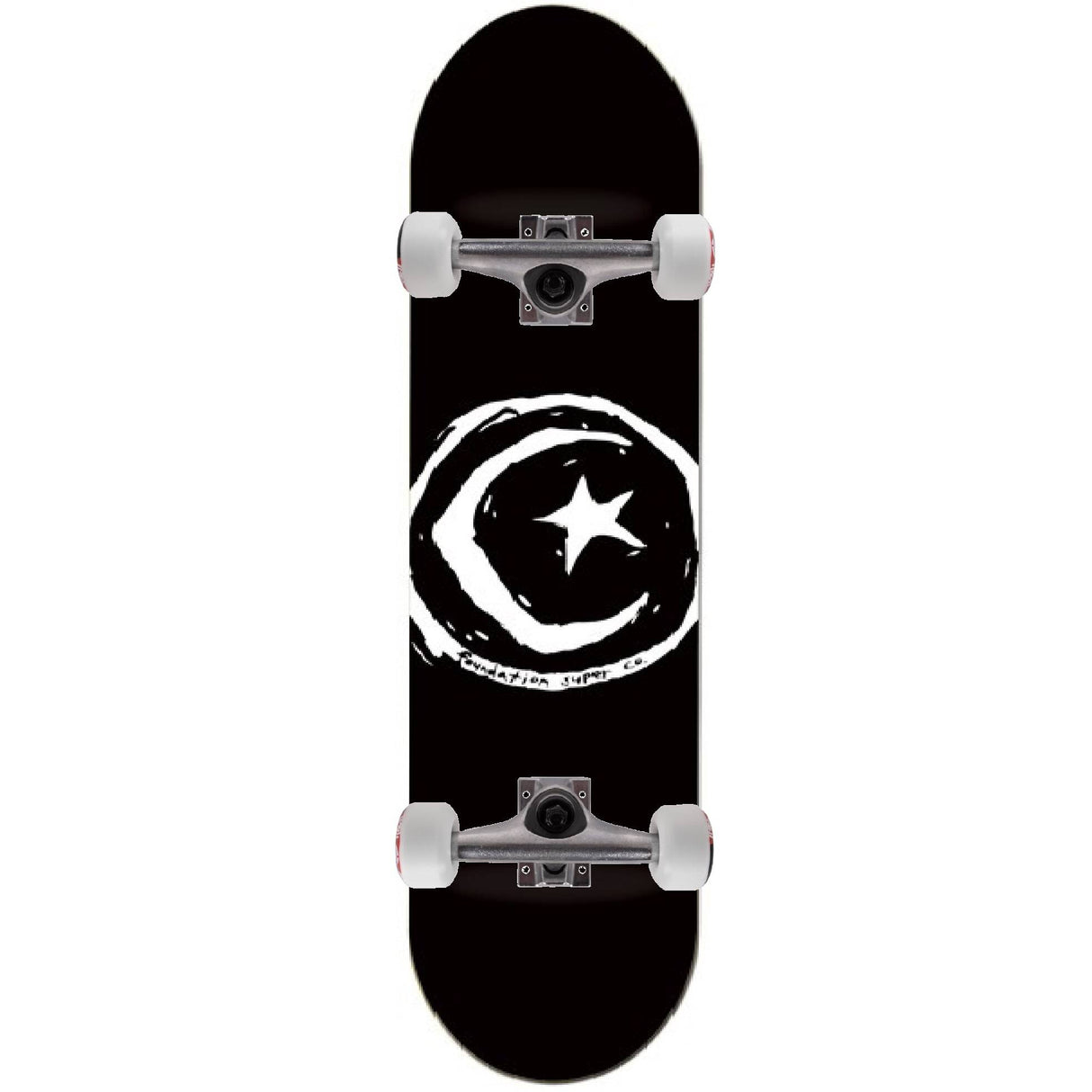 Foundation Star & Moon Custom Skateboard - Black 8.375"