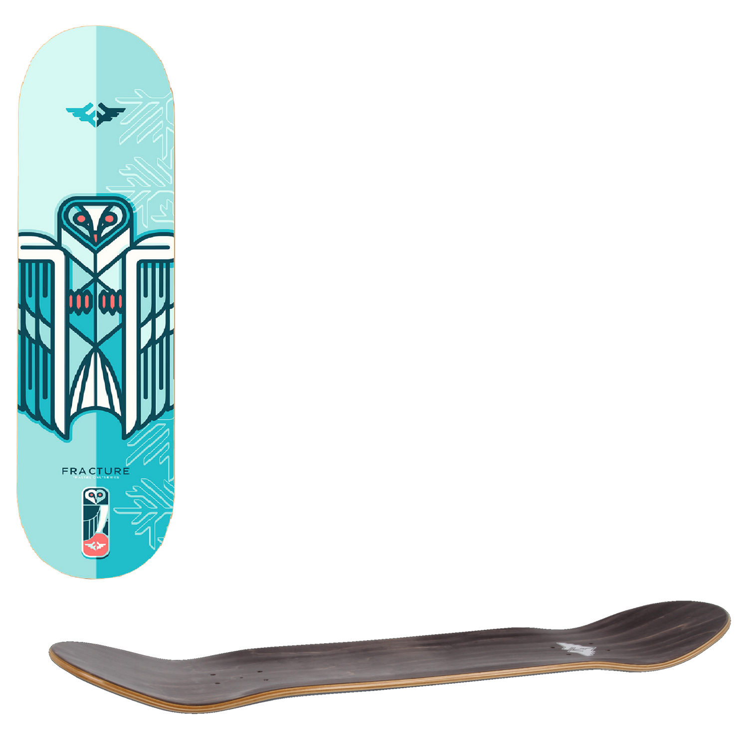 Fracture x Jono Wood Skateboard Deck - Blue 8"
