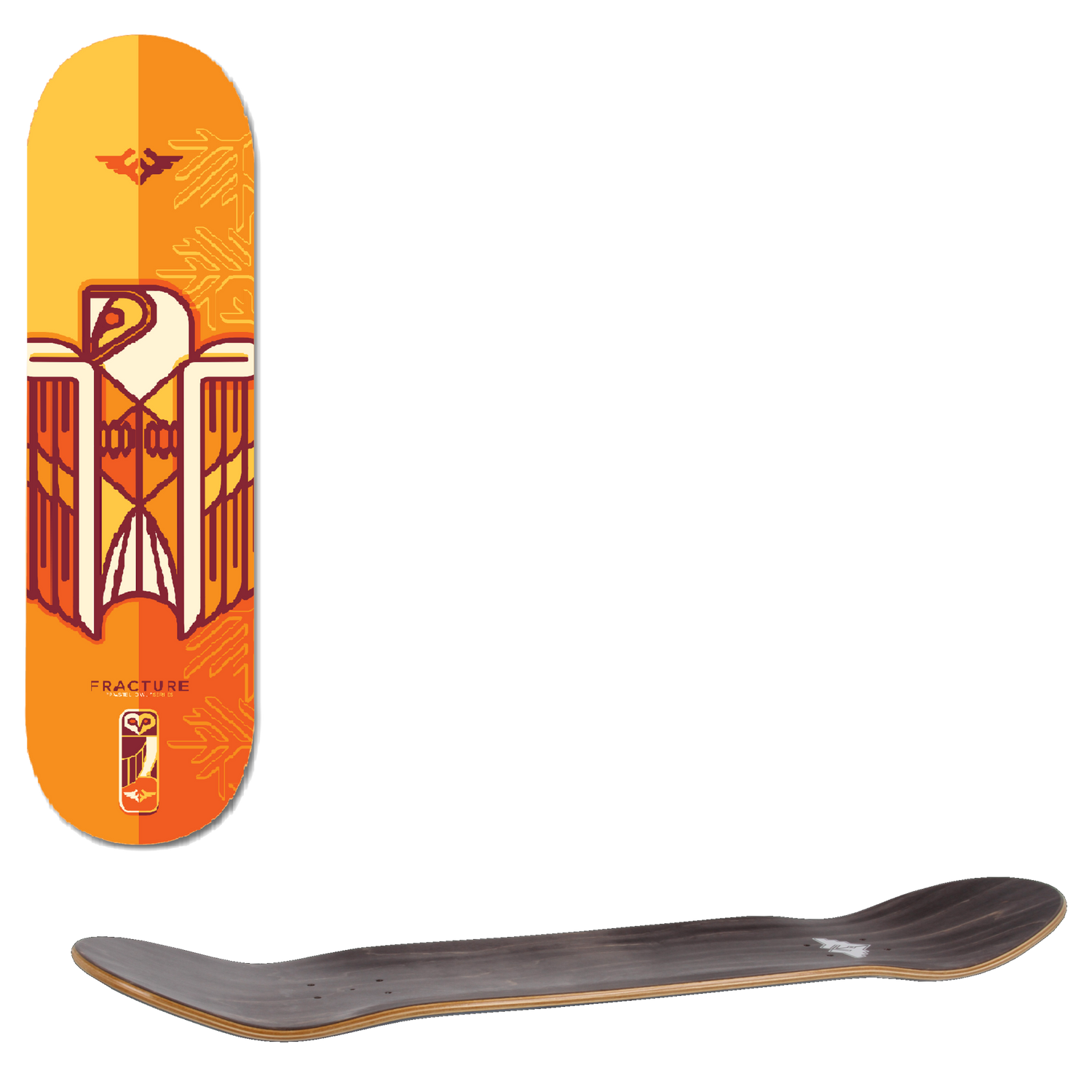 Fracture x Jono Wood Skateboard Deck - Yellow 7.75"