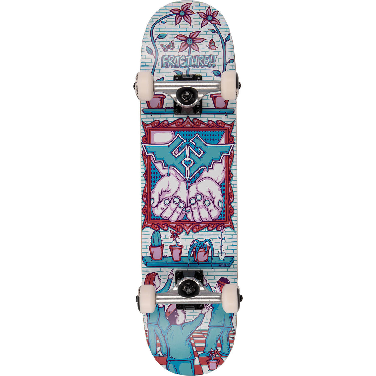 Fracture Adswarm Complete Skateboard - Blue/Red 7.25''