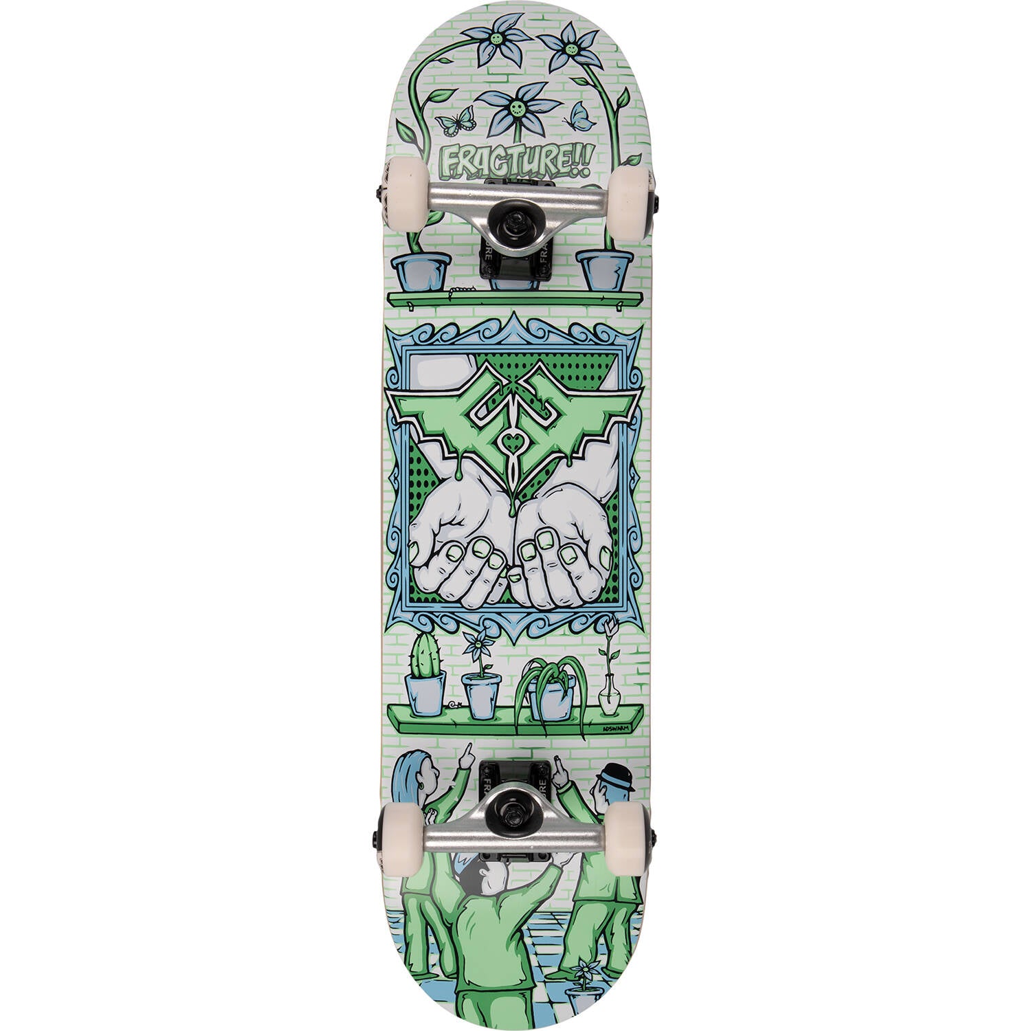 Fracture Adswarm Complete Skateboard - Green/Blue 8''