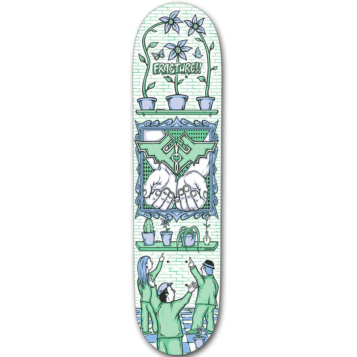 Fracture Adswarm Skateboard Deck 8'' - Green/Blue 8''