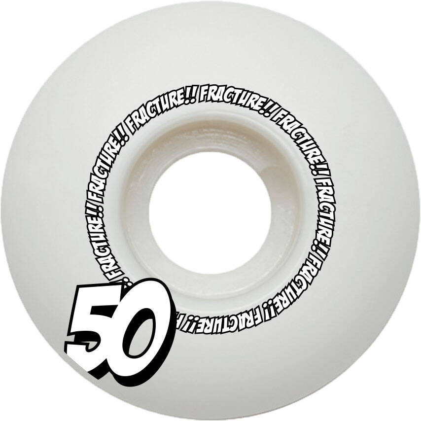 Fracture Comic Classic Skateboard Wheels 50mm - White