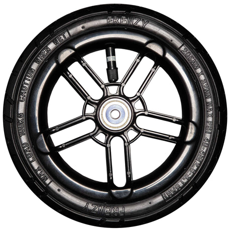 Frenzy 205mm Pneumatic Scooter Wheel w/Bearings - Black
