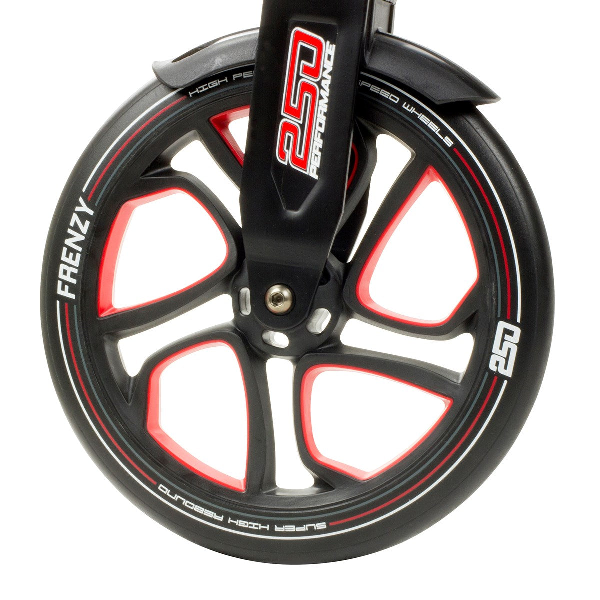 Frenzy 250mm Scooter Wheel - Black/Red