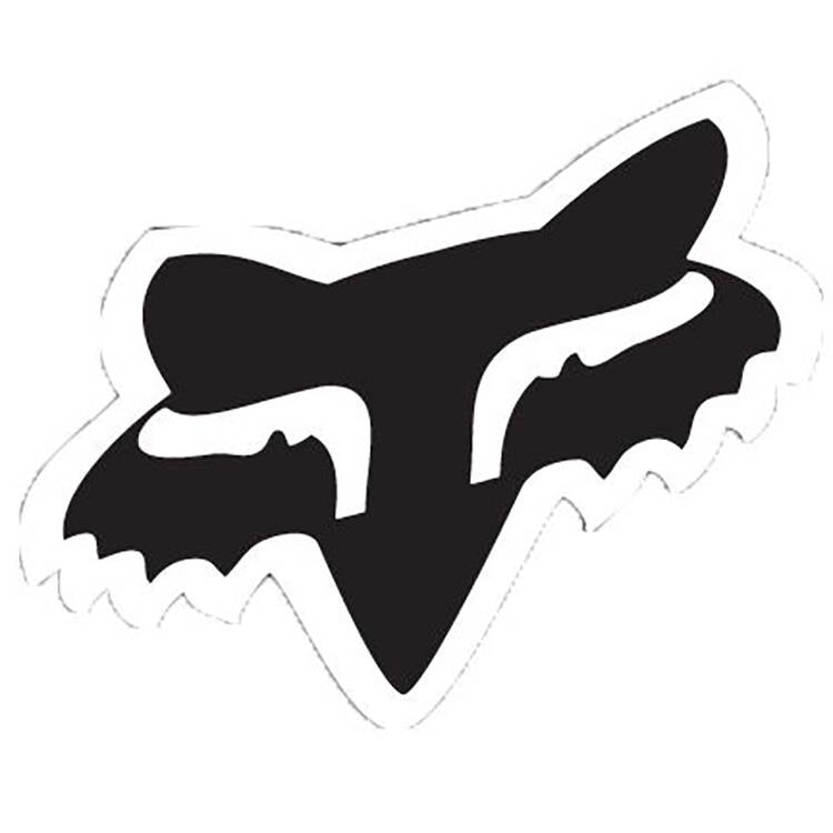 Fox Head Sticker - Black 1.75"