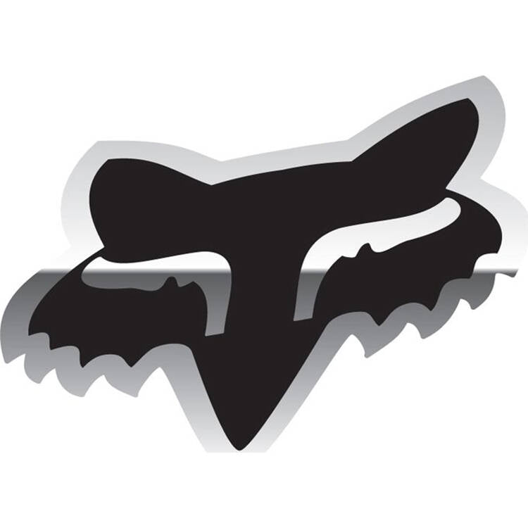 Fox Head Sticker - Chrome 4"