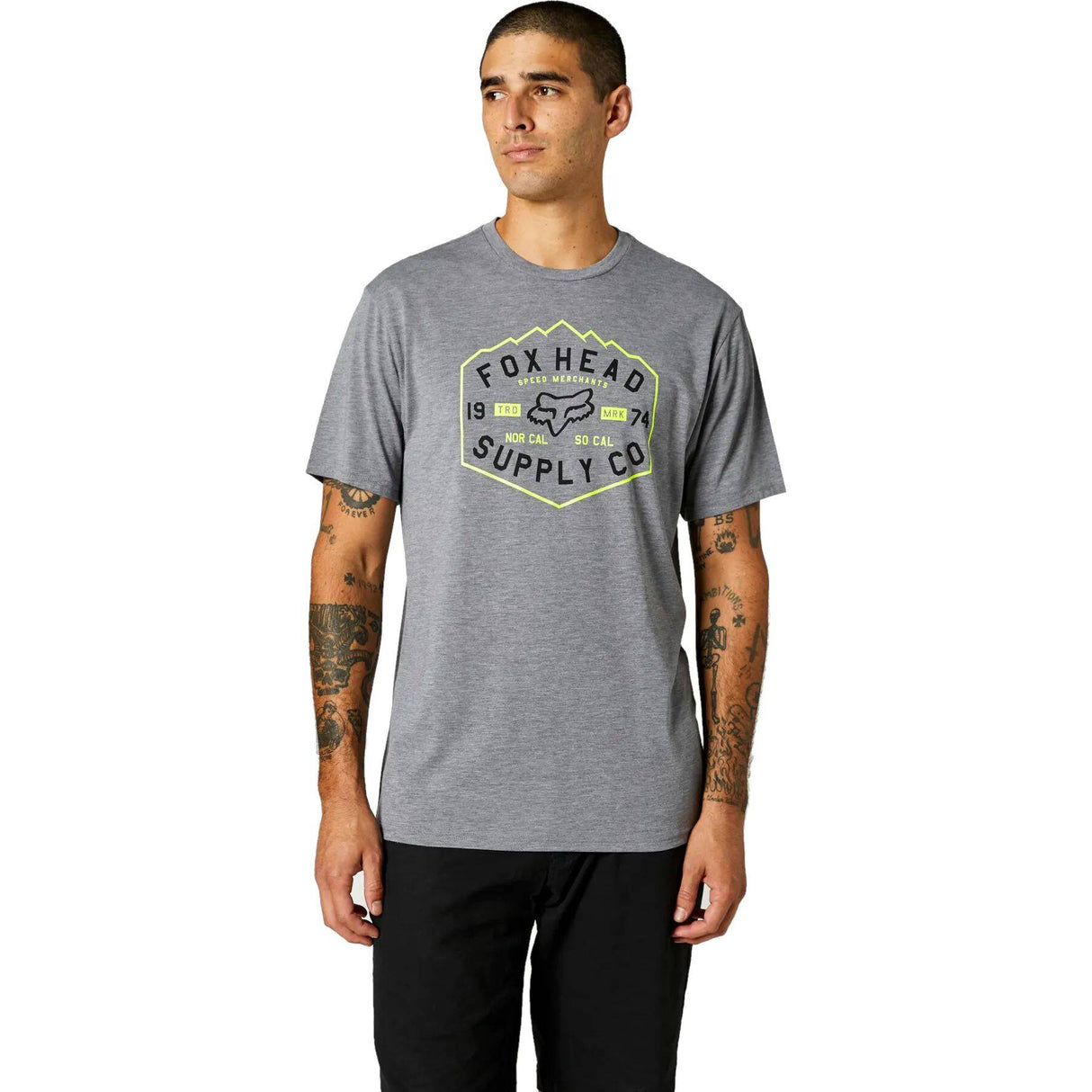 Fox Backbone Tech T Shirt - Heather Graphite