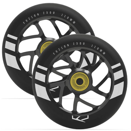 Fuzion Flight Scooter Wheels 110mm - Black/Black (Pair)