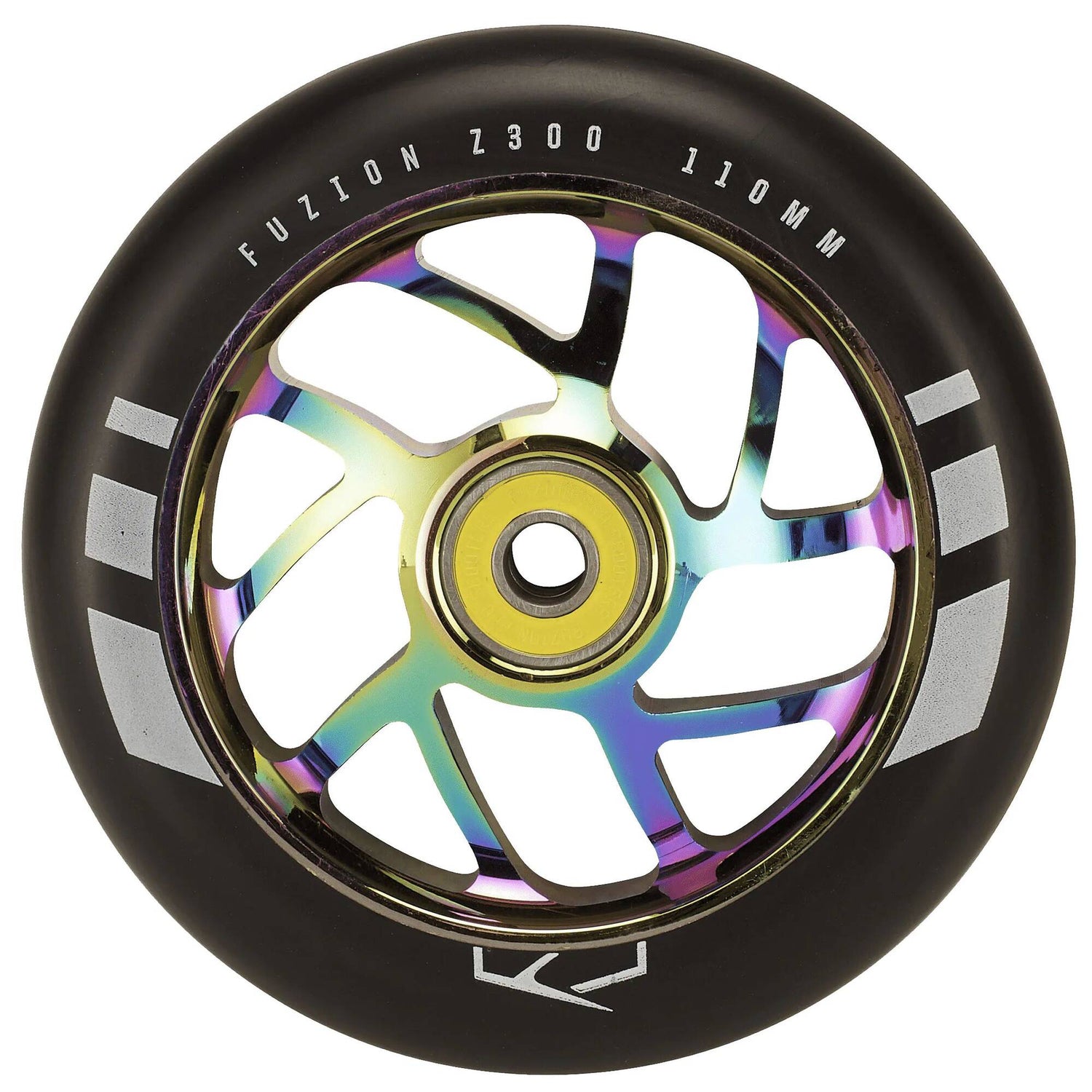 Fuzion Flight 110mm Scooter Wheels - Neochrome/Black (Pair)