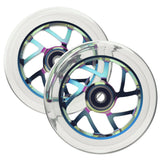 Fuzion Flight Scooter Wheels 110mm - Neochrome/Clear (Pair)