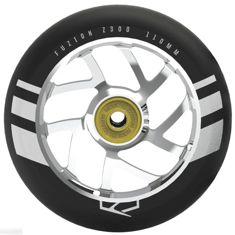 Fuzion Flight 110mm Scooter Wheels - Silver/Black (Pair)