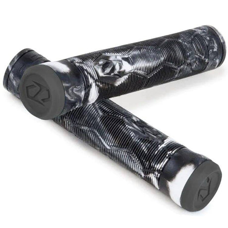 Fuzion Hex Scooter Grips - Black/White Swirl